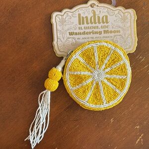 India Beaded Lemon Coin Pouch